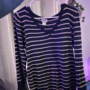 Striped V-Neck Sweater